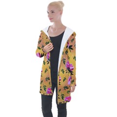 Delicate Peonies Longline Hooded Cardigan by SychEva