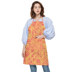 Orange/yellow Line Pattern Pocket Apron by LyleHatchDesign