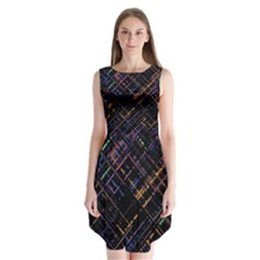 Criss-cross Pattern (multi-colored) Sleeveless Chiffon Dress   by LyleHatchDesign