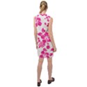 Hibiscus pattern pink Sleeveless Shirt Dress View2