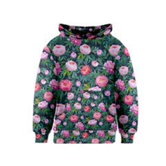 Delicate Watercolor Peony Kids  Pullover Hoodie by SychEva