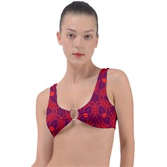 Red Rose Ring Detail Bikini Top