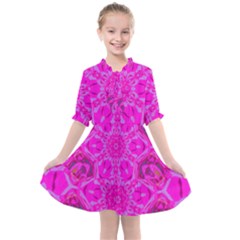 Purple Flower 2 Kids  All Frills Chiffon Dress by LW323