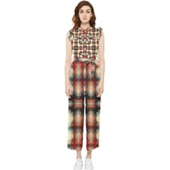 Royal Plaid Women s Frill Top Jumpsuit