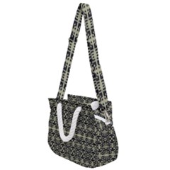 Geometric Textured Ethnic Pattern 1 Rope Handles Shoulder Strap Bag