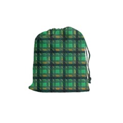 Green Clover Drawstring Pouch (medium) by LW323