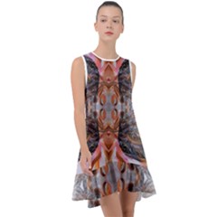 Abstract Marbling Symmetry Frill Swing Dress by kaleidomarblingart