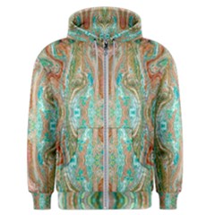 Emerald Marbling Men s Zipper Hoodie by kaleidomarblingart