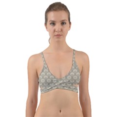 Bright Silver Flowers Motif Pattern Wrap Around Bikini Top by dflcprintsclothing