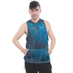 Feathery Blue Men s Sleeveless Hoodie by LW323