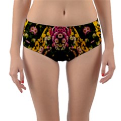 Springflowers Reversible Mid-waist Bikini Bottoms by LW323