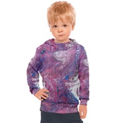 Violet Feathers Kids  Hooded Pullover by kaleidomarblingart