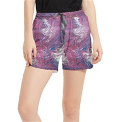 Violet Feathers Runner Shorts by kaleidomarblingart