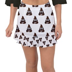 Happy Poo Pattern, Funny Emoji, Emoticon Theme, Vector Fishtail Mini Chiffon Skirt by Casemiro