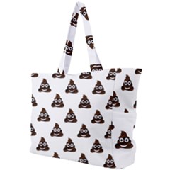 Happy Poo Pattern, Funny Emoji, Emoticon Theme, Vector Simple Shoulder Bag