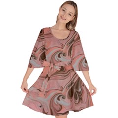 Pink Swirls Velour Kimono Dress by kaleidomarblingart