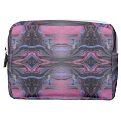 Grey Pink Module  Make Up Pouch (medium) by kaleidomarblingart