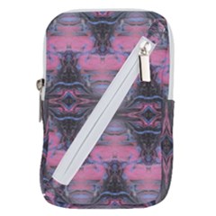 Grey Pink Module  Belt Pouch Bag (large) by kaleidomarblingart