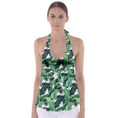 Banana Leaves Babydoll Tankini Top by goljakoff