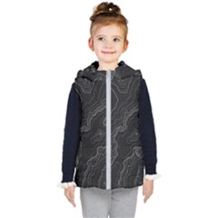 Topography Map Kids  Hooded Puffer Vest by goljakoff