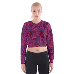 Unusual Circles  Abstraction Cropped Sweatshirt by SychEva