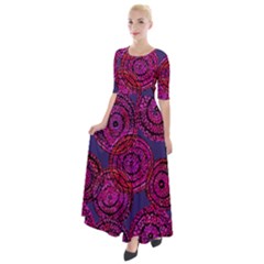 Unusual Circles  Abstraction Half Sleeves Maxi Dress by SychEva