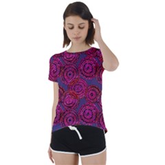 Unusual Circles  Abstraction Short Sleeve Foldover Tee by SychEva