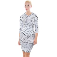 Mountains Quarter Sleeve Hood Bodycon Dress by goljakoff