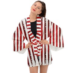 Red Stripes Long Sleeve Kimono by goljakoff