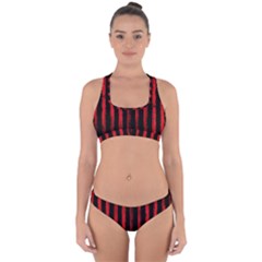 Red Lines Cross Back Hipster Bikini Set by goljakoff