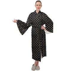 Stars On Black Ink Maxi Velour Kimono