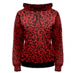 Red and black leopard spots, animal fur Women s Pullover Hoodie Red and black leopard spots, animal fur Women s Pullover Hoodie