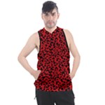Red and black leopard spots, animal fur Men s Sleeveless Hoodie Red and black leopard spots, animal fur Men s Sleeveless Hoodie