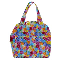 Pansies  Watercolor Flowers Boxy Hand Bag by SychEva