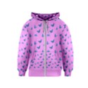 Blue butterflies at pastel pink color background Kids  Zipper Hoodie View1