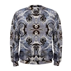 Grey Layers Marbling Men s Sweatshirt by kaleidomarblingart