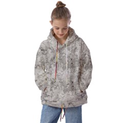 Silver Abstract Grunge Texture Print Kids  Oversized Hoodie by dflcprintsclothing