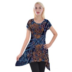 Fractal Galaxy Short Sleeve Side Drop Tunic by MRNStudios