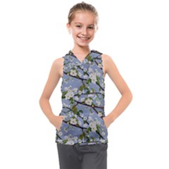 Pear Branch With Flowers Kids  Sleeveless Hoodie by SychEva