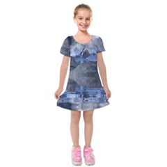 Bluemountains Kids  Short Sleeve Velvet Dress by LW323