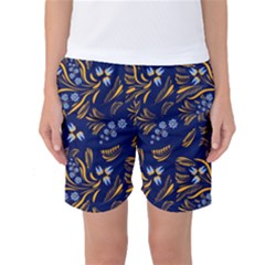 Folk Floral Pattern  Flowers Abstract Surface Design  Seamless Pattern Women s Basketball Shorts by Eskimos