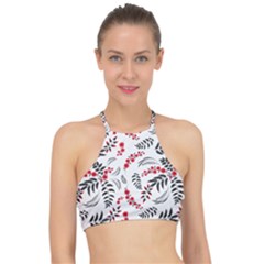 Folk Floral Pattern  Flowers Abstract Surface Design  Seamless Pattern Racer Front Bikini Top by Eskimos