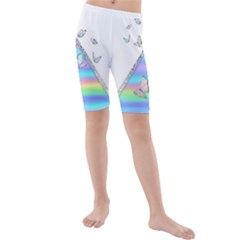 Minimal Holographic Butterflies Kids  Mid Length Swim Shorts by gloriasanchez