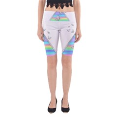 Minimal Holographic Butterflies Yoga Cropped Leggings by gloriasanchez