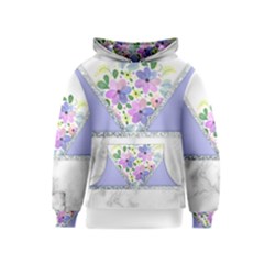 Minimal Purble Floral Marble A Kids  Pullover Hoodie by gloriasanchez