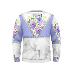 Minimal Purble Floral Marble A Kids  Sweatshirt by gloriasanchez