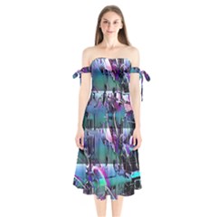 Technophile s Bane Shoulder Tie Bardot Midi Dress by MRNStudios