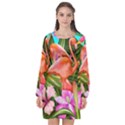 Exotisme Long Sleeve Chiffon Shift Dress  View1