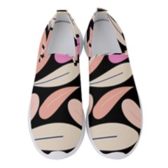 Pattern Feuilles Rose Peche Jaune Women s Slip On Sneakers by alllovelyideas