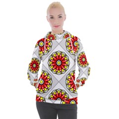 Mandala Modern Forme Geometrique Women s Hooded Pullover